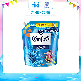 Nước Xả Vải Comfort Giữ Màu & Bền Vải Một Lần Xả Hương Ban Mai túi 3.2L