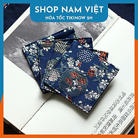 Lót Ly Thiền Trà, Lót Lư Xông Trầm Phong Cách Nhật Chất Vải Gấm Thêu Tao Nhã