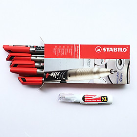 Hộp 10 Bút kỹ thuật STABILO Write-4-all PERMANENT F 0.7mm + Bút xóa STABILO CPS88 (AP156F/10+)