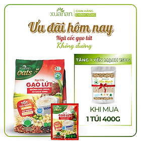 Ngũ Cốc Gạo Lứt No Sugar Xuân An [đường ăn kiêng] Túi 400G {25g*16 gói}(Tặng Kèm 1 Túi Yến Mạch 150G)