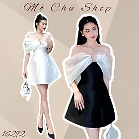 Đầm dự tiệc tay thiết kế phối dây đá chuẩn xinh