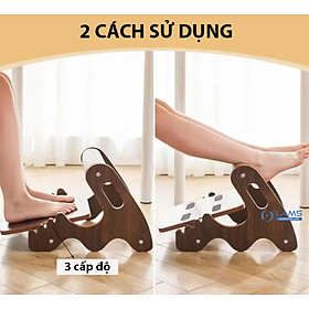 Ghế kê chân văn phòng bằng gỗ, kê chân công thái học, Giá Đỡ Chân Dưới Bàn Làm Việc