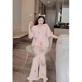 Bộ Đồ Ngủ, Mặc Nhà Nữ Pijama - Vải Lụa Mango Loại 1 Cao Cấp, Nhiều Họa Tiết Dễ Thương