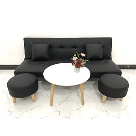 Mua Bộ bàn ghế sofa bed giường nằm simili giả da đen nhiều kích cỡ