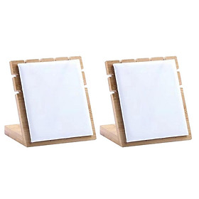 2Pcs Bamboo Wooden Rings Display Plate Stud Earring Box Jewelry Display Tray