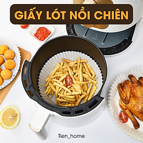 Giấy nến lót nồi chiên không dầu Hộp 50 tờ, lót chống thấm dầu không cần vệ sinh