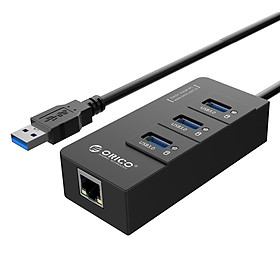 Hub 3 cổng USB 3.0 + chuyển đổi từ USB 3.0 sang RJ45 Orico HR01-U3