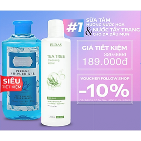 BỘ QUÀ TẶNG SỮA TẮM THƠM LÂU HƯƠNG NƯỚC HOA MALANAONE 330ML VÀ NƯỚC TẨY TRANG CHIẾT XUẤT TRÀM TRÀ ELDAS 250ML