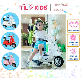 Xe máy điện trẻ em, xe máy điện Vespa cho bé TILO KIDS TLK-6288 có đèn nhạc siêu dễ thương