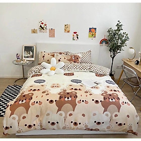 Set Cotton Poly Hàng Nhập Khẩu Cao Cấp 4 Món Cáo Xanh