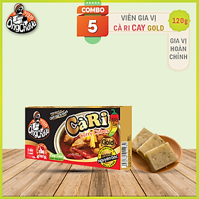 Combo 5 Hộp Viên Gia Vị CÀ RI GOLD CAY Ông Chà Và 120g