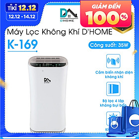 Máy Lọc Không Khí DHOME K-169 Có tia UV khử khuẩn - Lọc Bụi Mịn - Tạo Ion Âm - Tấm Lọc 4 Lớp - Hàng Chính Hãng