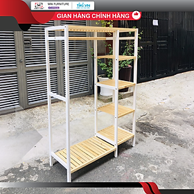 GIÁ TREO QUẦN ÁO TIỆN LỢI GỖ THÔNG NHẬP KHẨU HÀNG LẮP RÁP THÔNG MINH HÀN QUỐC - DOUBLE CLOSET