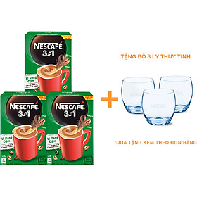 Combo 3 hộp cà phê hòa tan Nescafé 3in1 vị rang đậm - công thức cải tiến