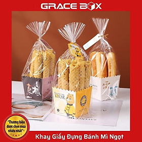 Mua Xấp 10 Khay Giấy Đựng Bánh Mì Ngọt Đầu Bếp Gấu Xinh Xắn