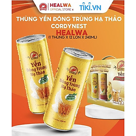 Nước yến đông trùng hạ thảo Healwa (1 thùng x 12 lon x 240ml) thức uống dinh dưỡng dành cho người Việt