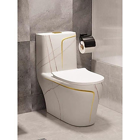 Mua Bồn Cầu 1 Khối sọc vàng 8037