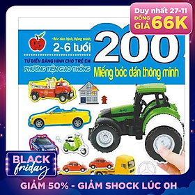 200 Miếng Bóc Dán Thông Minh - Phương Tiện Giao Thông (Tái Bản 2018)
