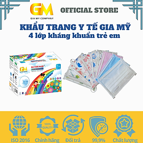 Khẩu trang y tế Gia Mỹ trẻ em 4 lớp hộp 50 cái