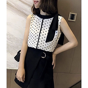 áo kiểu nữ buộc nơ cổ duyên dáng