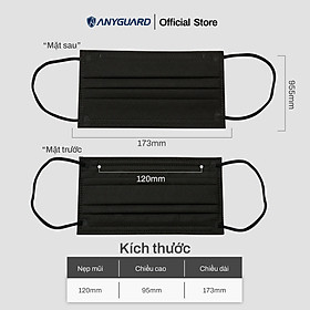 [NEW] Khẩu Trang Anyguard Hàn Quốc 3 Lớp Màu Đen Chính Hãng -  Lọc 99% Vi Khuẩn, UV Protection (Hộp 30 Cái) - Bảo Vệ Hằng Ngày - Tiêu Chuẩn Công Nghệ Hàn Quốc - ISO 9001:2015, ISO 13485:2016, QCVN 01:2017/BTC