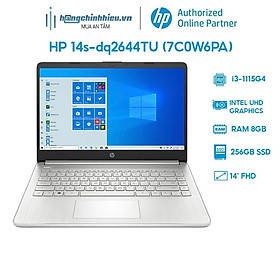 Laptop HP 14s-dq2644TU 7C0W6PA i3-1115G4 | 8GB | 256GB | 14' FHD Hàng chính hãng