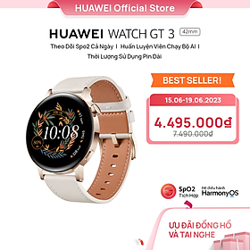 Đồng Hồ Thông Minh HUAWEI WATCH GT 3 42mm |Theo Dõi Spo2 Cả Ngày | Huấn Luyện Viên Chạy Bộ AI | Thời Lượng Sử Dụng Pin Dài | Hàng Chính Hãng