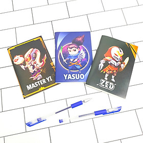 Bộ Sưu Tập 3 Cuốn Sổ Tay Tướng Liên Minh Huyền Thoại Mẫu Ngẫu Nhiên Tặng Kèm 2 Bút Bi Xanh