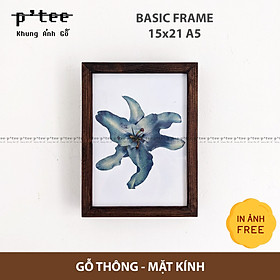 Khung ảnh 15x21 A5 Basic Vintage - Khung hình gỗ thông mặt kính - Khung ảnh gỗ P'Tee