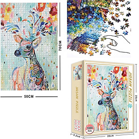 Hình ảnh Bộ Tranh Ghép Xếp Hình 1000 Pcs Jigsaw Puzzle Hưu Ngũ Sắc Thú Vị Cao Cấp