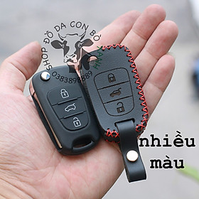 Bao Da  dành cho Chìa Khoá Hyundai i20, i30, Accent, Elantra loại chìa gập Handmade Da Thật 002