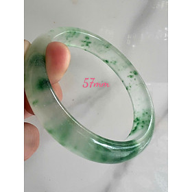 Vòng Tay Nữ Bản Hẹ Đá Mã Não DuLong Trắng Xanh Rong Biển Bông Trong Bóng Đẹp Ni Ni 57mm Cao 12mm Dầy 7mm Nữ 54kg - 58kg đeo tay xinh rẻ đẹp món quà tặng ý nghĩa ạ 