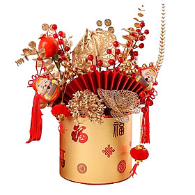 2x Simulation Red Berries Flowerpot Feng Shui Decoration Decorative