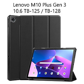 Bao da Cover Cho Máy Tính Bảng Lenovo Tab M10 Plus Gen 3 10.6 Xiaoxin Pad 2022 TB-125 / TB-128 Smart Cover - đen