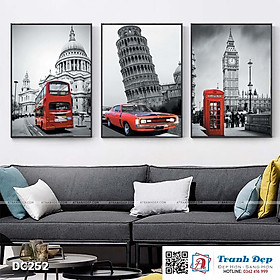 Mua Bộ 3 tranh canvas treo tường Decor Phong cảnh Châu Âu - DC252
