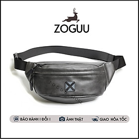 Túi bao tử, túi bao tử cho nam da tổng hợp chống nước màu xám trẻ trung phong cách cá tính thời trang Zoguu BAM105