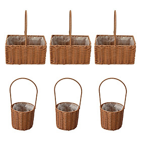 Rattan Flower Basket Picnic Basket Wedding Flower Girl Baskets for Pantry