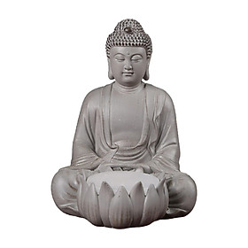 Hình ảnh Lotus Buddha Statue Candle Holder Decorative Prop Hand Carved Resin Figurine