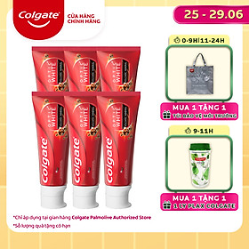 Bộ 6 kem đánh răng làm trắng sáng Colgate Optic White từ khoáng núi lửa Hàn Quốc 100g