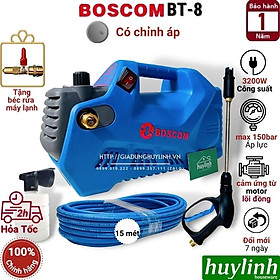 Mua Máy xịt rửa xe Chỉnh Áp Boscom BT8 - 3200W - Tặng kèm béc rửa máy lạnh - motor từ lõi đồng 100%