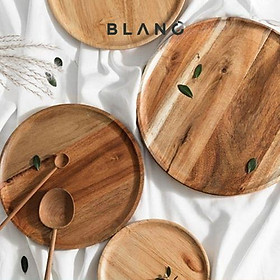 Mua Khay Gỗ Hình Tròn Đựng Trái Cây Cao Cấp Trang Trí Decor Snack BLANC  3 Size