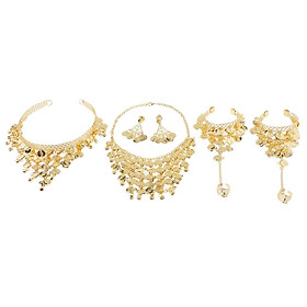 4x  Belly Dance Jewelry Set Necklace Earrings Bracelet