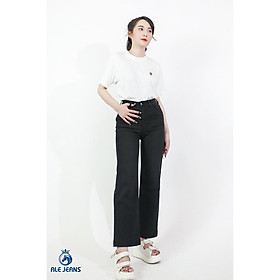 Quần Jeans Nữ Ống rộng  WWID002BK ALE JEANS - Đen nhũ may lai