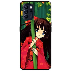 Ốp lưng dành cho Oppo Reno 6 - Reno 6 Z mẫu Anime Cô Gái Kimono Đỏ