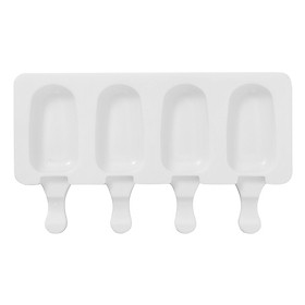 4-Hole Silicone Ice Cream Maker Mold Popsicle Lolly Mould Ice Cube Tray Pan DIY Kitchen Tool