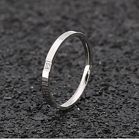 Nhẫn Nữ Đính1 Viên Đá Chìm Chất Liệu Thép Titan Ko Rỉ Ko Dị Ứng TT 0411