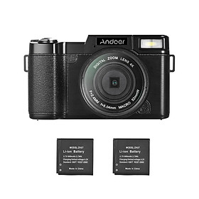 Máy Quay Andoer R1 Màn Hìn LCD Có Thể Xoay Chống Rung Đèn Thu Phóng 4X Bộ Lọc w/UV (1080P) (15fps Full HD) (3 Inch) (2 Pin Li-ion)