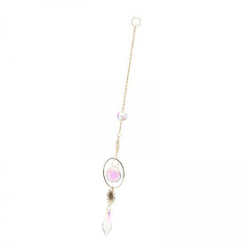 2X Crystals Hanging Beads Chain Pendant for Wedding D