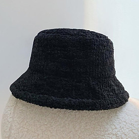 Mũ Bucket Lông Cừu Sọc Cao Cấp Retro Thời Trang Thu Đông Ấm Áp Phong Cách Nhật Bản - UILzang - Mã NL005