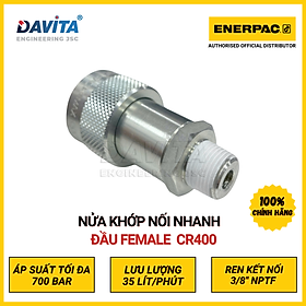 Mua CR400 Nửa khớp nối nhanh Enerpac đường dầu thủy lực áp tối đa 700bar  1 đầu Cái (Female half) để nối với CH604  1 đầu ren trong 3/8  NPTF Female
